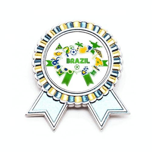 Broche Football Brésil Médaille Métal Cadeau Idéal pour Passionné