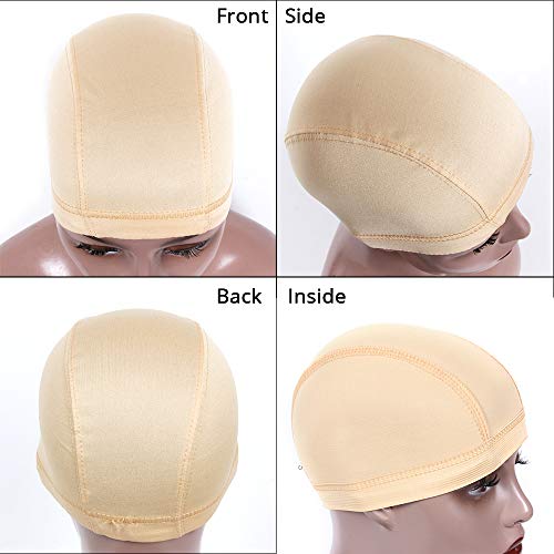 Zqian Beauty BEIGE DOME WIG CAP-L Large Dome Caps For Wigs 6 Pcs Stretchable Beige Dome Wig Cap Spandex Dome Wig Cap For Women Men Large Mesh Dome Cap thumb #1