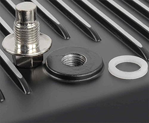 JEGS Aluminum Transmission Oil Pan - Fits GM/Chevrolet TH350 Transmissions & 350 Turbo Transmission - Black Finned Finish - Overall Depth 2 1/4 Inches