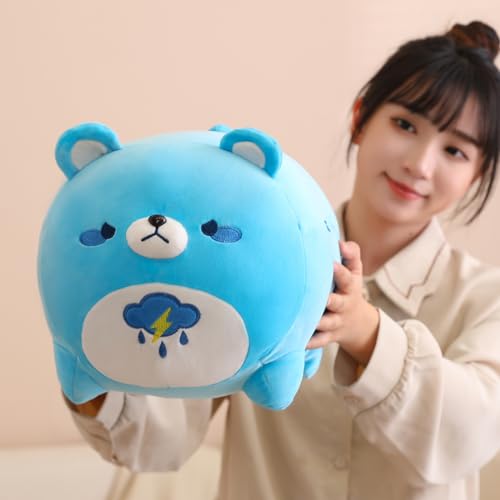 Auspicious Beginning Bear Plush Pillows - 16\'\' Anime Bear, Blue Rainy Day Plushie, Cute Kids Plushie Christmas Birthday Gift - Thumbnail 2
