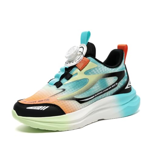 Kinder Laufschuhe für Mädchen Sneaker Basketballschuhe Herren Sneaker Sportschuhe Jungen Turnschuhe Laufschuhe orange 39EU