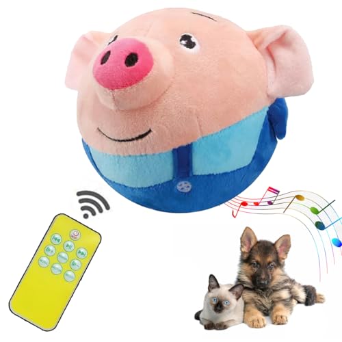 Panup Plush Toy, Pet Play Talking and Singing Dog Toy, Interactive Blue Pig Plush for Cats and Dogs