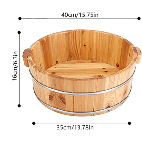 Balde de baño para pies de madera maciza, grande miniatura 7