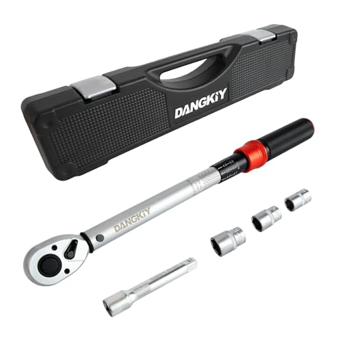 DANGKIY Drehmomentschlüssel 1/2 Zoll für Auto 20230 Nm Torque Wrench 5-tlg. Set mit Verlängerung & Stecknüssen (17/19/21 mm) für Reifenwechsel & Motorrad