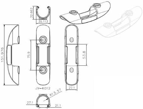 H2o Kayaks Deck Mounted Universal Paddle Clip (Only 1 Needed per Paddle) Includes Marine Grade Stainless Steel Screws