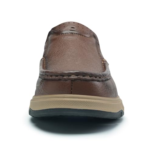 Mens Slip On Casual Loafers Classic Outdoor Leather Walking Hiking Dress for Work Office Shoes Comfortable2