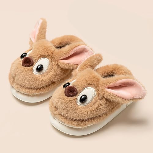 Unisex Funny Animal Cartoon Fuzzy Slippers, Soft Plush House Shoes Kids Non-Slip Cozy Warm Slip On Indoor Footwear2