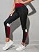 ZERAOKE Women High Waist Stretch Yoga Leggings,Fashion Color Block Moisture-Wicking Workout Athletic Pants for Gym Running-Black-S