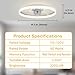 Fszdorj 20‘’ Ceiling Fan with Light, Upgraded Low Profile Fan, Flush Mount Ceiling Fan, 6 Speeds, Dimmable LED, App & Remote Control, Quiet DC Motor, for Bedroom, Living Room, F115 White