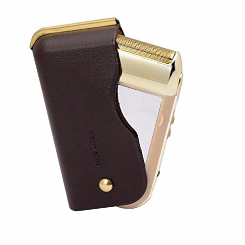 LL-Wiederaufladbare Herren Elektrorasierer Vintage Leder Professionelle Rasur Maschine Bart Trimmer Gerät Männer Gesichtspflege