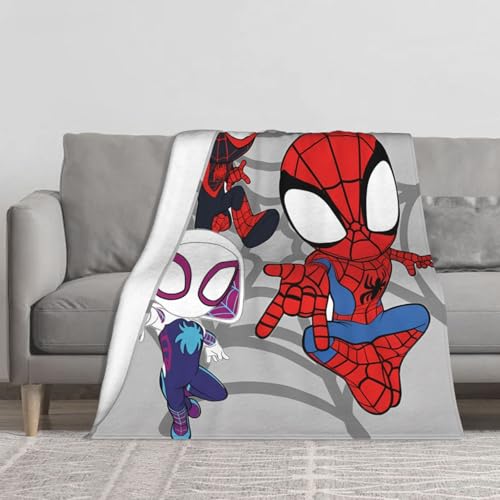 Image of Spider Blanket, Cartoon Printing Cute Throw Blanket,50x60 Inches Soft Cozy Flannel Fleece Blanket for Bed Couch Sofa Travel