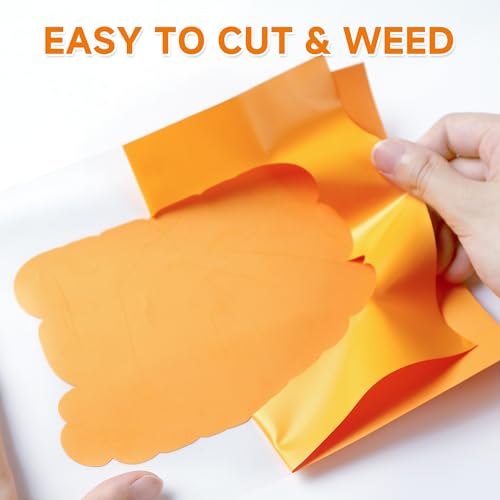 Image of RENLITONG Light Orange HTV Iron on Vinyl 12Inch by 10ft Roll Heat Transfer Vinyl for T-Shirt HTV Rolls for All Cutter Machine - Easy to Cut & Weed for Heat Transfer Design