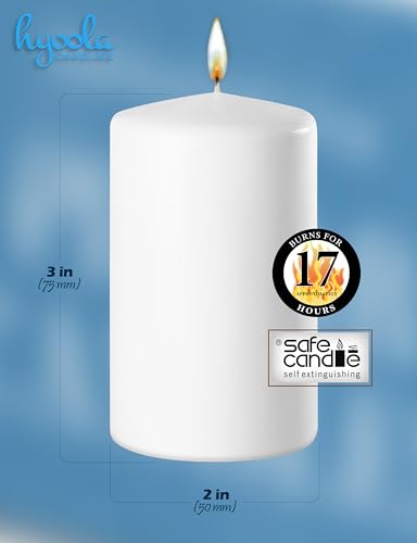 Velas Pilar Brancas Hyoola 5 x 8 cm – Velas Pilares Sem Perfume – Conjunto de 4 – Feito na Europa