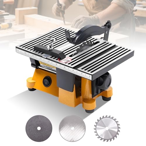 CheriMuMu Mini Portable Table Saw, Miter Table Saw Bench Electric
