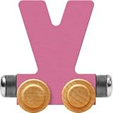 Maple Landmark NameTrain Pastel Letter Car V - Made in USA (Pink)
