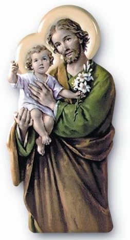 Plaque Saint Joseph Magnetic St Joseph 7cms x 4cms. St Joseph Statue. Saint Joseph Picture. Saint Joseph Pray for Us. Patron Saint of the Family.