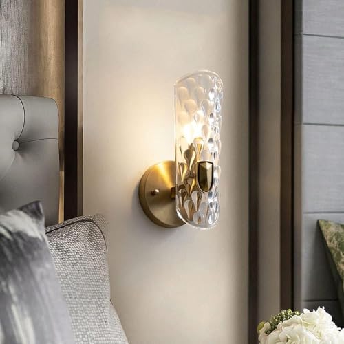 Applique murale moderne laiton abat-jour en verre E27 - 3