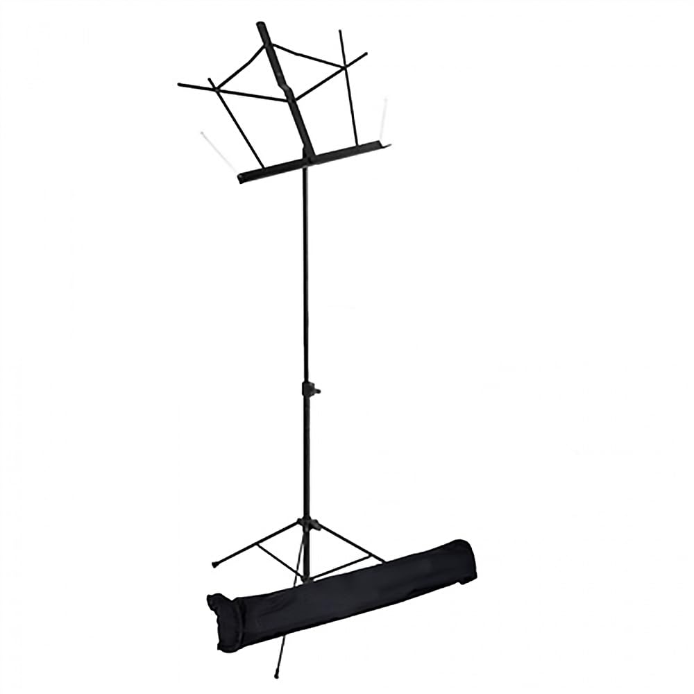 West Music Lightweight Wire Music Stand with Durable Bag - Adjustable & Foldable, Black Finish