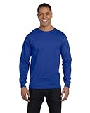 Hanes Adult Beefy-T Long-Sleeve T-Shirt - Large, Deep Royal