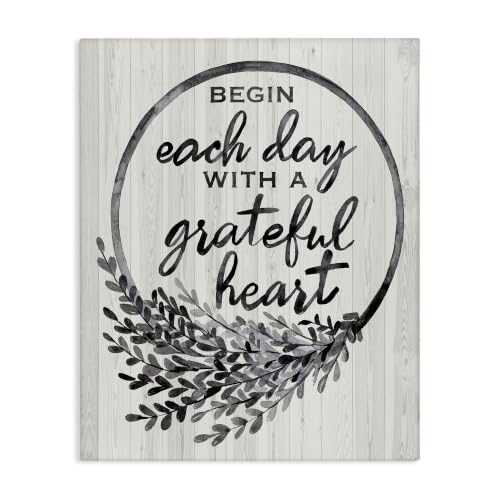 Stupell Industries Grateful Heart Vintage, 16 x 20 Inch Canvas Wall Art