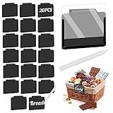 20 PCS Basket Bin Labels Clip on Removable PVC Kitchen Pantry Clip Label Holder for Basket Organization Box or Storage Bins-Includes1 White Chalk Markers,20 Clear Protective Cover