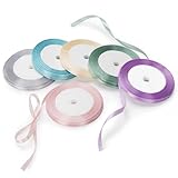 ANZOBEN リボン 包装 サテンリボン ラッピングリボン 6色セット 6mm 約22m/巻き カラフル 詰め合わせ ハンドメイド用 ちょう結び 手芸 ラッピング 花材 手作り 結婚式 工芸品 ギフト（6mm-A）