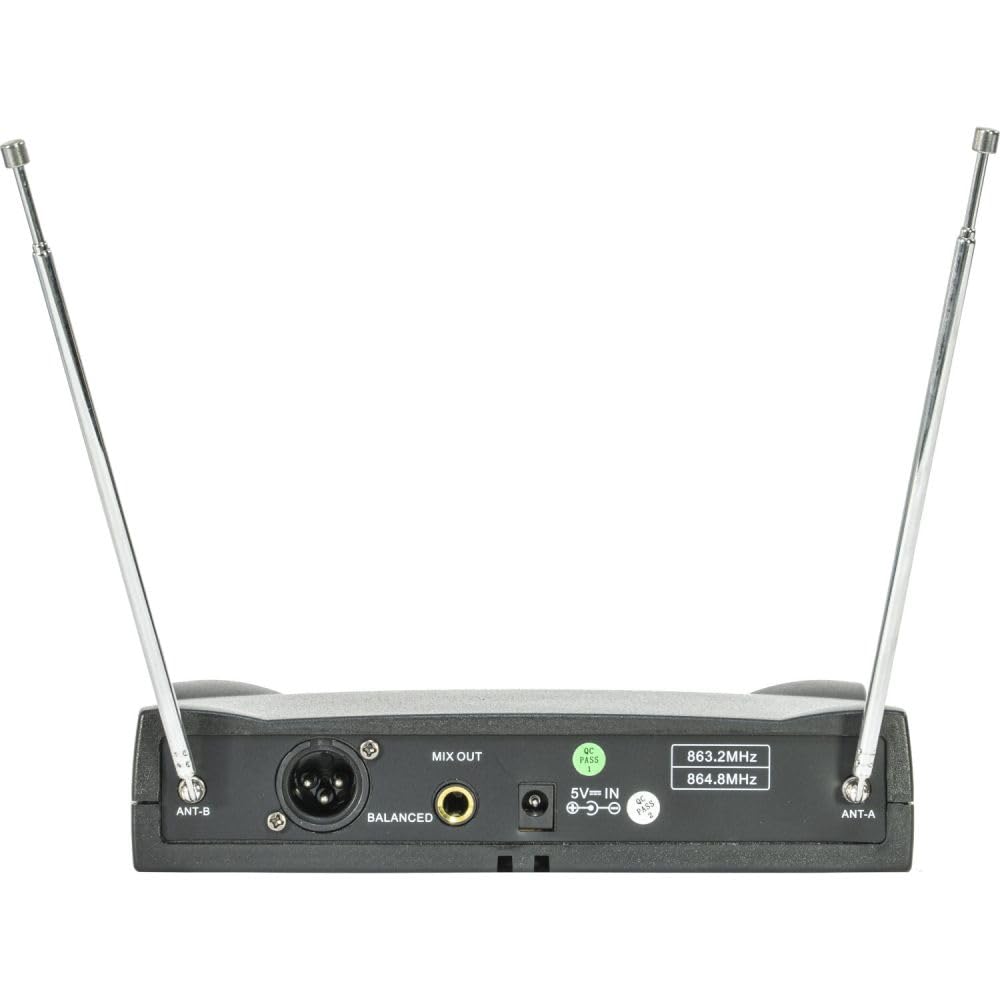 Party Light & Sound - PARTY-200UHF-MKII - Système de Micro avec 2 micros sans Fil UHF et 1 récepteur – 2 canaux 863.1 & 864.8MHz – Noir