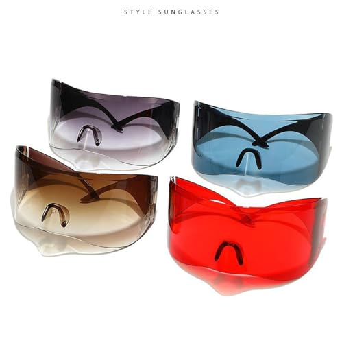 willochra Futuristic Sunglasses for Men Women Oversized Wrap Around Shield Fashion Chic Mask Plastic Sun Glasses Shades F253