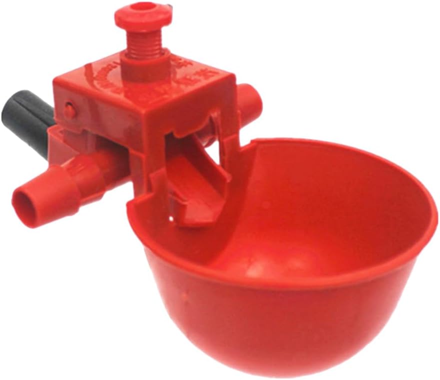 VANZACK Poultry Feeder 40 Pcs Quail Watering System Chicken Water Cups Pigeon Drinker Waterer Poultry Bird Drinker Cups Red Quail Drinker