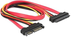 Delock Verlängerungskabel SATA 6 GB/S 22 Pin Stecker > SATA 22 Pin Buchse (5 V + 12 V) 50 cm
