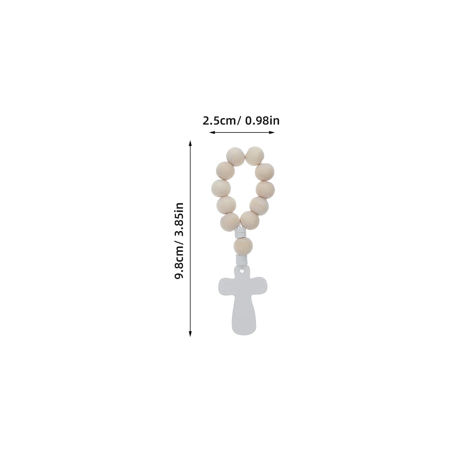 Generisch 40 Sätze Teiliges Holzperlen Rosenkranz armbänder mit Kreuz Anhänger Fingerrosenkranz Wiederverwendbar mit Organzabeuteln für Taufen und Feierlichkeiten