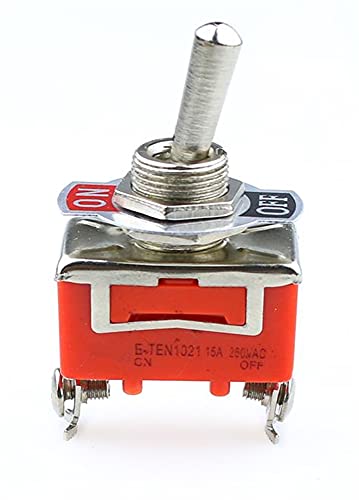 Interrupteur à bascule 2 positions DPDT AC 250V mini commutateur orange E-DIX1021 15A