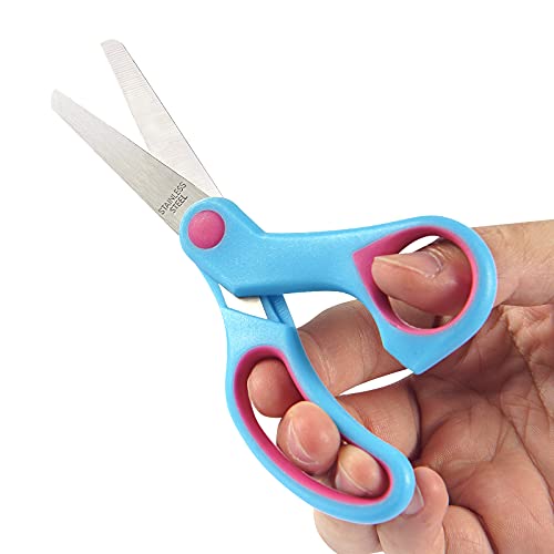 Cuttte 5” Kids Scissors, 3Pcs Child Scissors, Small Blunt Tip Scissors For Kids, Kindergarten Beginner Scissors For Crafting, Right Handed Scissors For Cutting Paper #TOP3