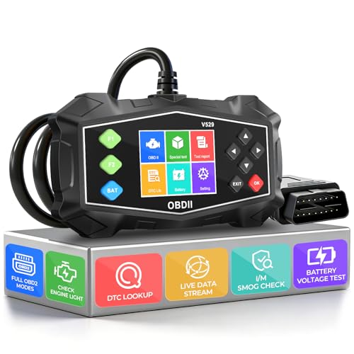 GEARLASSO OBD2 Scanner Diagnostic Tool, Car Code Reader with 2.8” Colour Screen, Live Data, Battery Health Check, I/M Readiness, Fault Code Clear for Cars & Vans