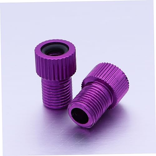 Adaptador de bomba para bicicletas POPETPOP 4 piezas de aleación de aluminio para válvula, duradero y fácil de instalar para bicicletas de carretera y montaña, color púrpura miniatura 7