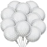 24 Pieces Golf ball Balloons Golf Themed party balloons Golf shape Foil Balloons Round White...