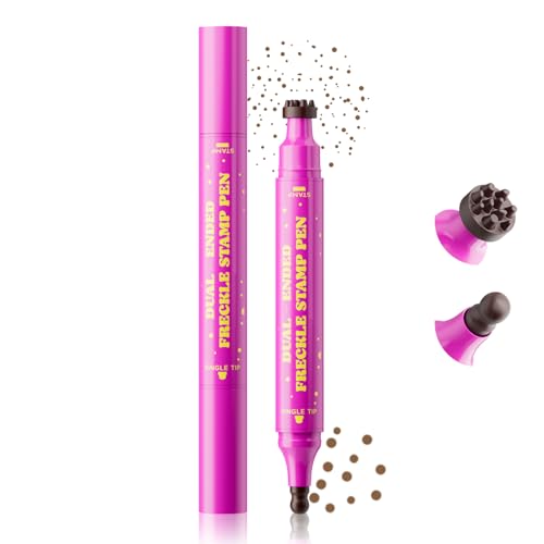 Freckle Stamp Pen 2 w 1, magiczne sztuczne piegi z pojedynczą końcówką, do naturalnych, realistycznych sztucznych piegów, wodoodporny i długotrwały makijaż, pocałunek słońca