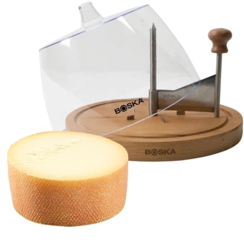 Pack BOSKA 850511 Girolle/Fraiseur bois avec cloche + 1/2 Fromage Tête de Moine 450gr pour profiter de faire des jolies fleurs et garder au frais sans que ca sèche - Coffret cadeau parfait