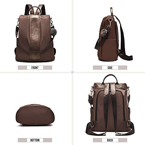 PINCNEL Women Backpack Purse Waterproof Nylon Anti-theft Rucksack Lightweight Shoulder Bag Large