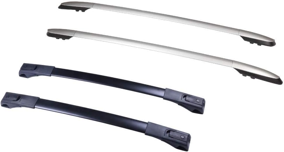 Roof Rack Crossbars + Side Rails fit for Toyota for RAV4 2013-2018 Black+Silver Aluminum Rooftop Cargo Carrier