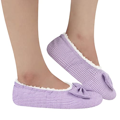 Image of Snoozies Ballerina Women Cute Slipper Socks Non Skid Sole and Soft Sherpa Lining