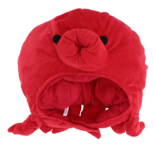 Hemoton Adorable Octopus Headband Cosplay for Boys and Girls Adults Red Plush Cap for Halloween Fun
