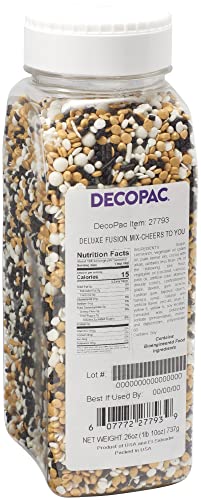 DecoPac Cheers To You Fusion Mix Sprinkles, 26oz, Shaped Candy Sprinkles in Handheld Container, Edible Decorations For Celebration Cakes, Cupcakes, Cookies and Donuts DecoPac Cheers To You Fusion Mix Sprinkles, 26oz, Shaped Candy Sprinkles in Handheld Container, Edible Decorations For Celebration Cakes, Cupcakes, Cookies and Donuts