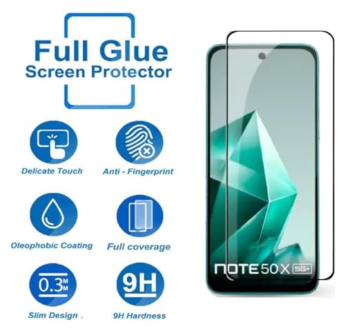 Image of HD Tempered Glass Screen Protector Compatible for Infinix Note 50X with Edge to Edge coverage and Easy Installation kit