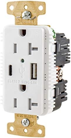 Hubbell Outdoor USB Charging Outlet Weather Resistant WR TR (20 Amps White)