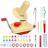 YushengTai Wollwickler, Kugelwickler, Tragbare Handbetriebene Garnwickler mit Schere,Maschenstricknadeln, Garnwickler DIY Tool Kit für Nähzubehör Knäuelwickler Garnsammler