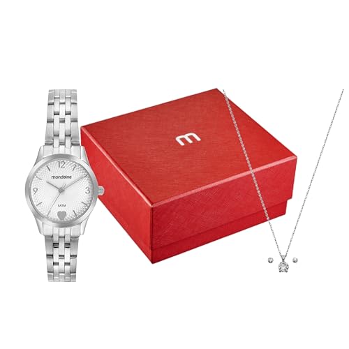 Relógio Mondaine Prata Feminino 32795L0MKNE2K1 Kit Semi-joia