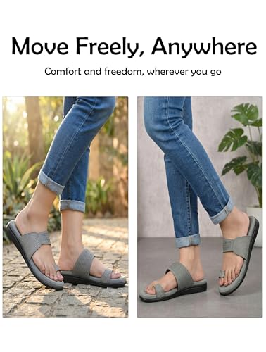 Image of HEALTH FIT EXTRA SOFT Women's Comfortable Memory Foam Doctor Slippers /Flip-Flops|Fashionable Casual & Stylish|Lightweight & Breathable|Outdoor Synthetic Casual Chappals Sandals Ladies & Girls HF24