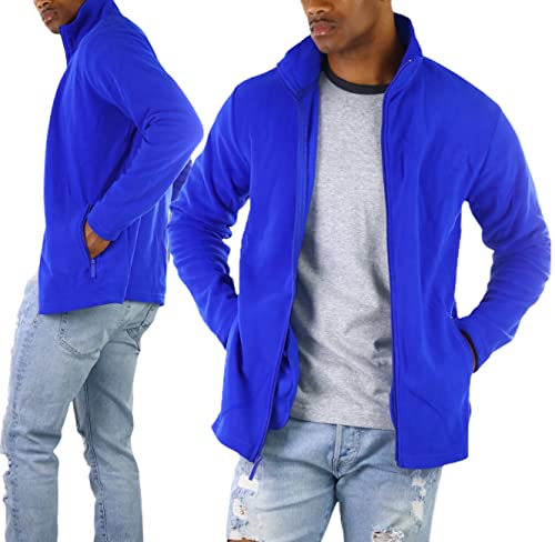 Image of ToBeInStyle Men's Zip Up Long Sleeve High Collar Polar Fleece Jacket