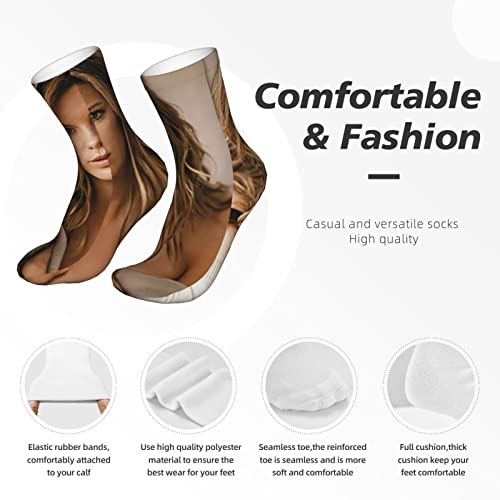 Emerze Kate Beckinsale Poster Casual Socks 3D Print Running Performance Crew Socks For Men/Women #TOP6